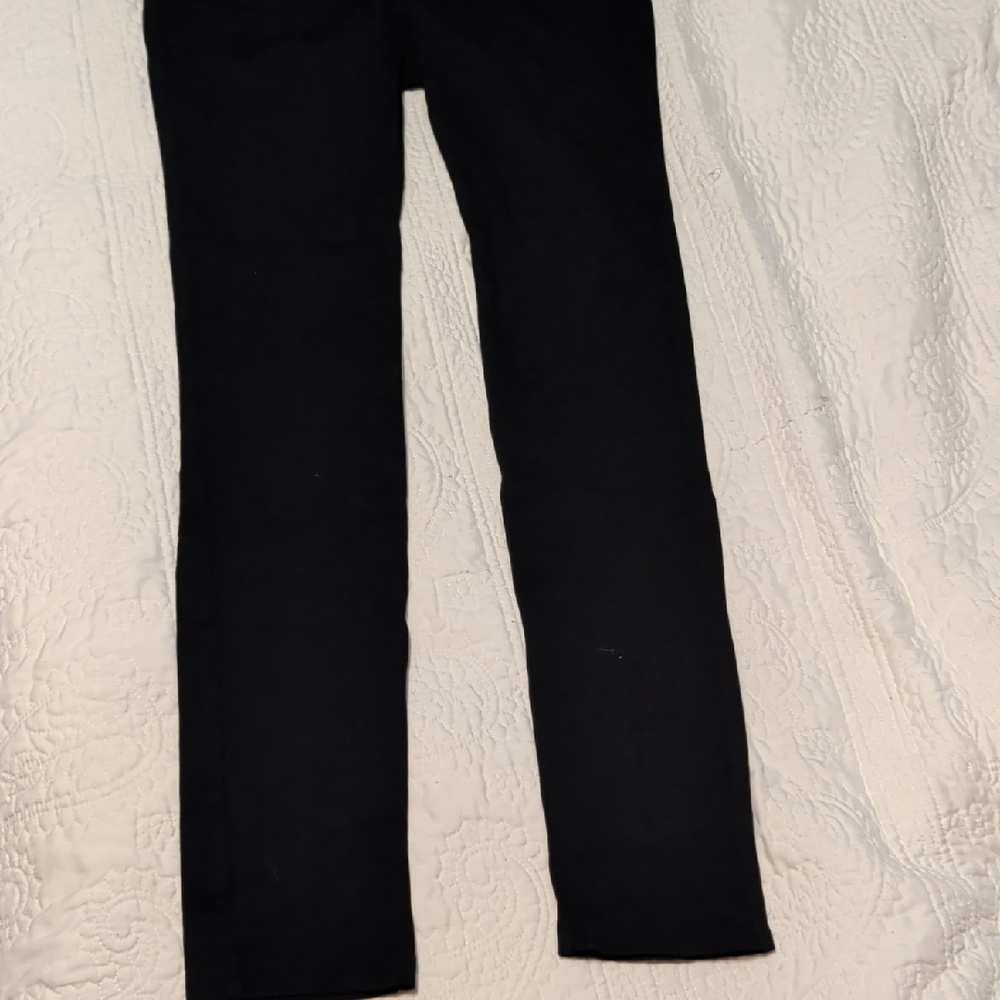 Active USA Black High-Waisted Skinny Pants with Silver Zippers - Picture 4 of 5